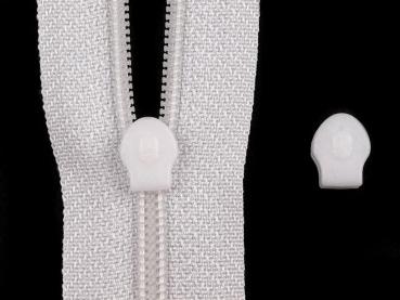 Schieber Zipper zu Spirale Reißverschlüssen 3 mm Kunststoff weiß